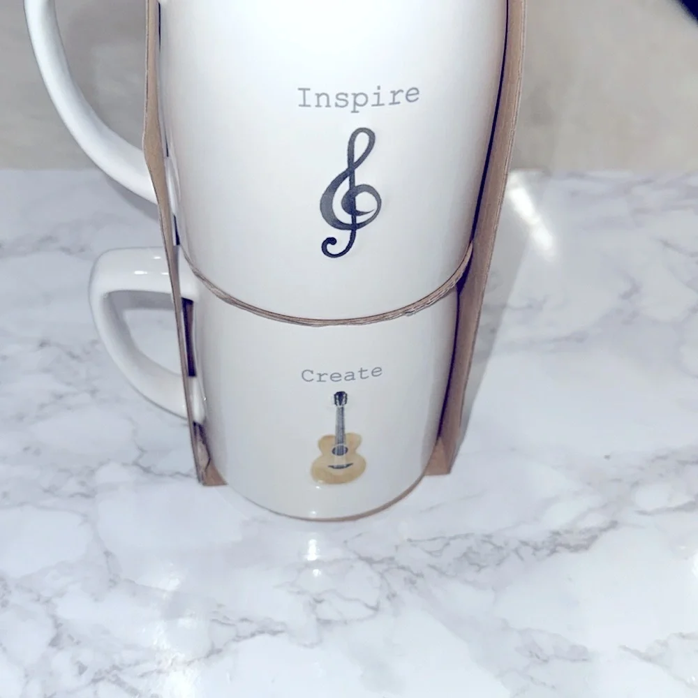 Dolly Parton Inspire & Create White Ceramic Mug Set new in package